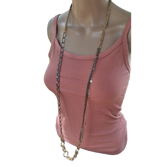 Posh Layers! Mixed Metal Multi-Chain Statement Necklace - Picture 4 of 8